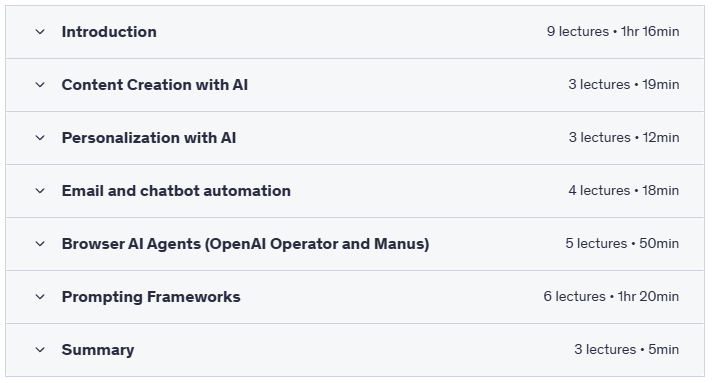 No & Low Code AI Marketing Automation - Course Content