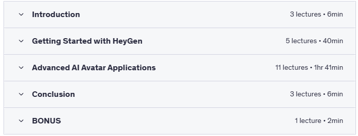 The Power of AI Avatars with HeyGen - Course Content