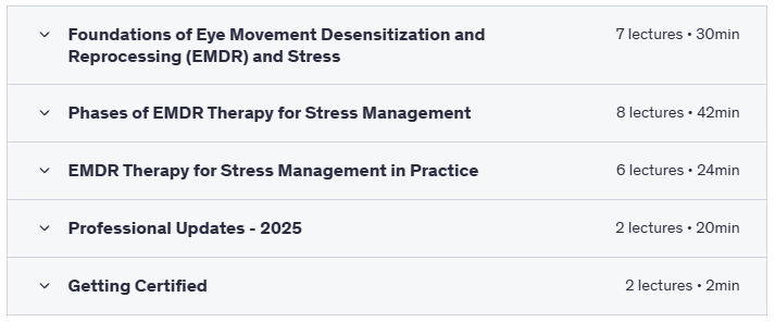 Certificate in EMDR Therapy for Stress Management - Course Content