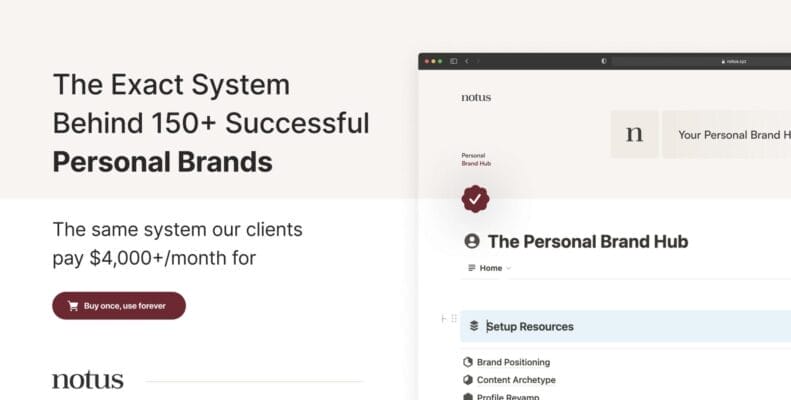 Download Notus – The Personal Brand Hub - The Exact System Behind 150+ Successful Personal Brands